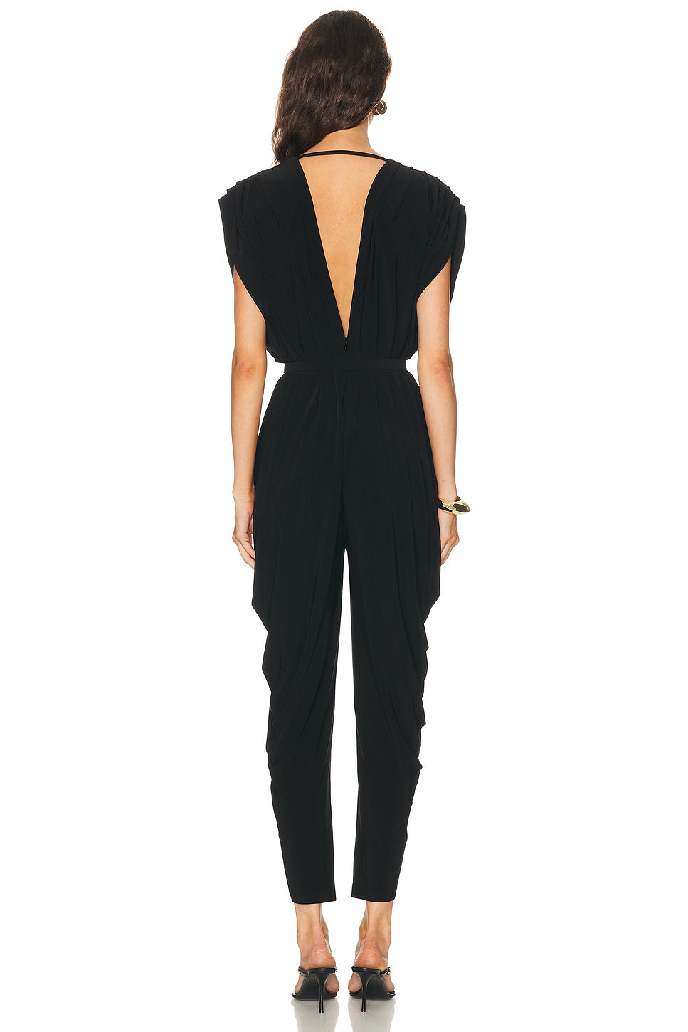 Square Sleeve Waterfall Jumpsuit