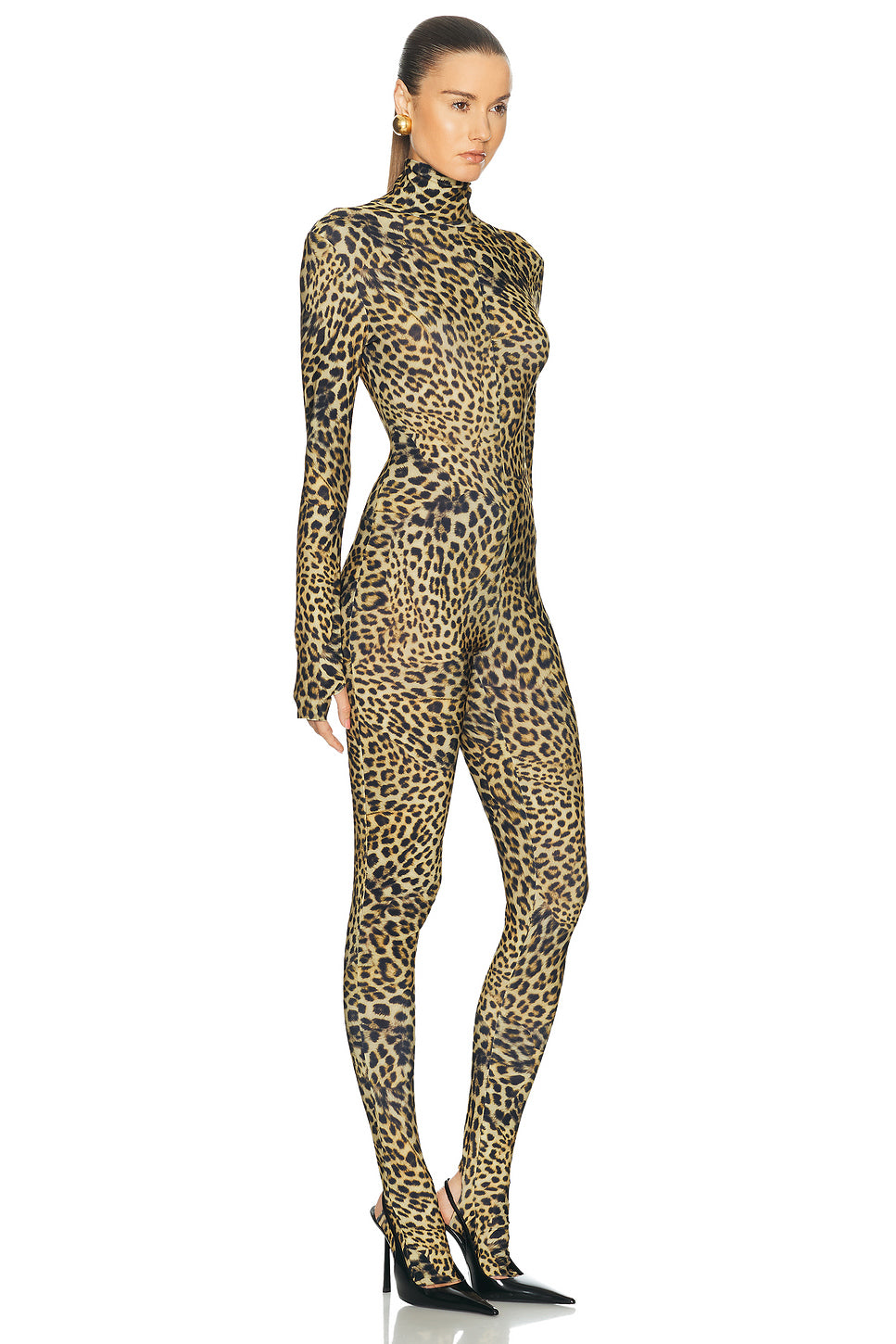 Long Sleeve Slim Fit Turtle Catsuit With Footie