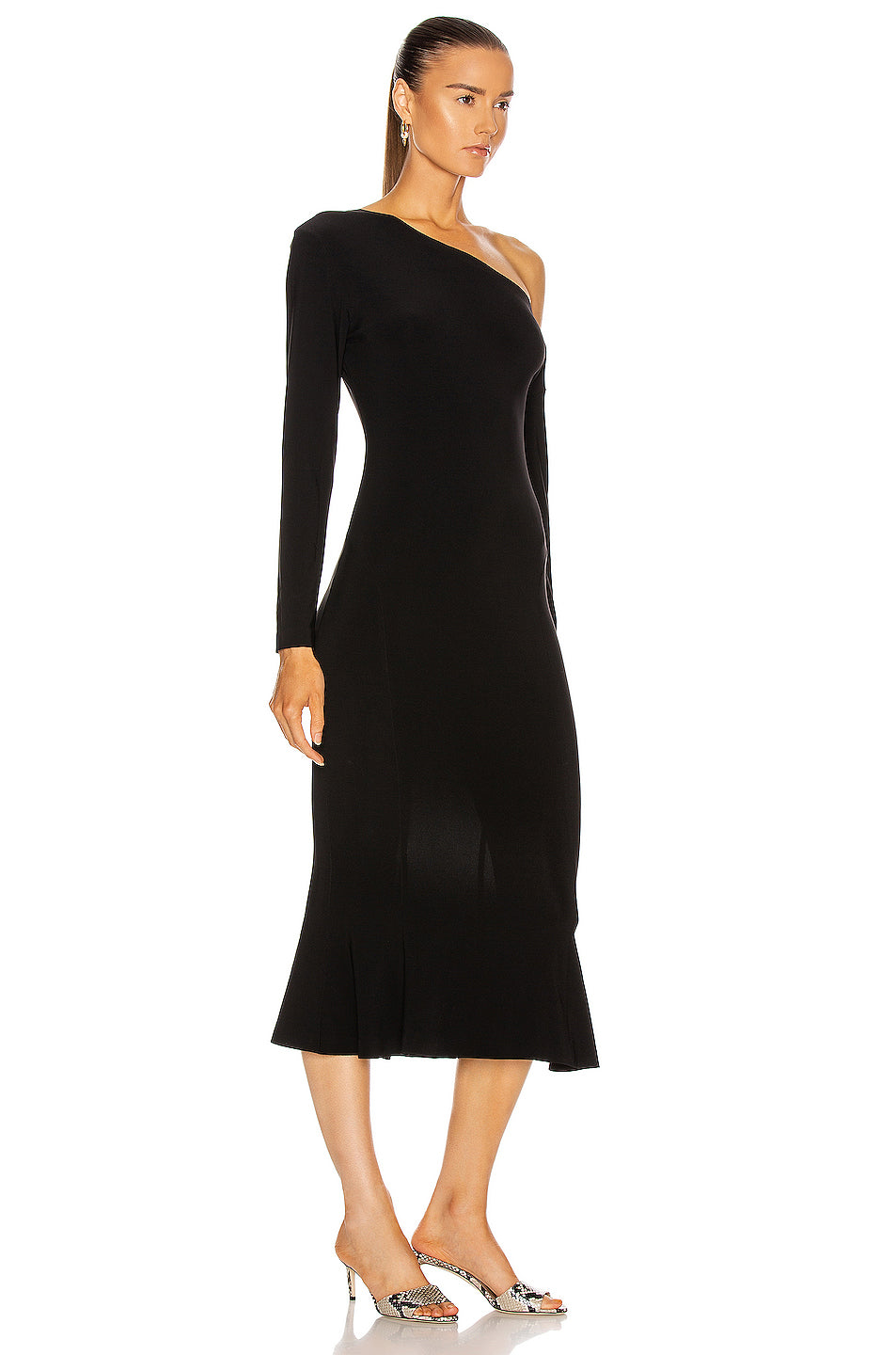 Long Sleeve Drop Shoulder Fishtail Dress