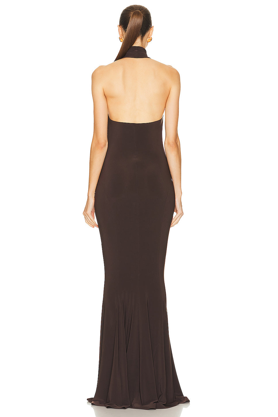 Halter Turtleneck Fishtail Gown