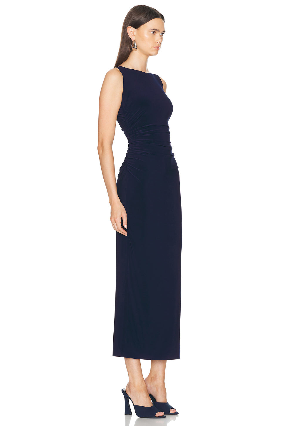 Sleeveless Shirred Waist Gown