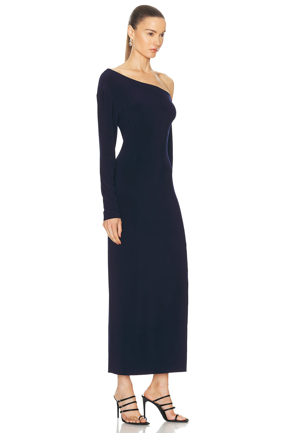 Long Sleeve Drop Shoulder Side Slit Gown