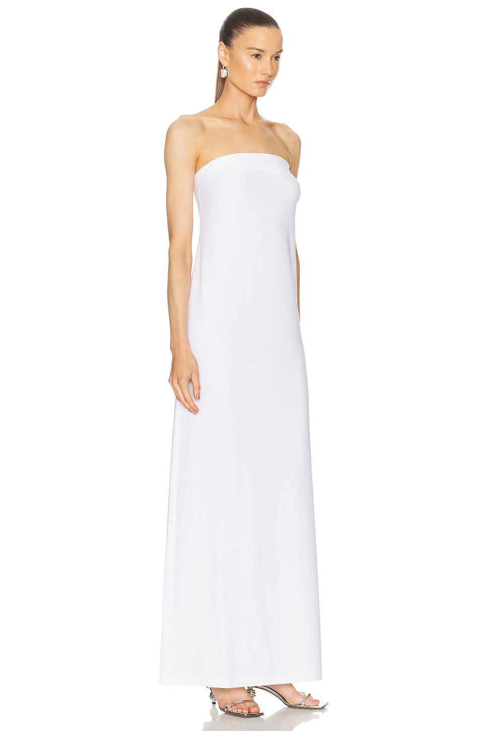 Strapless Tailored Side Slit Gown