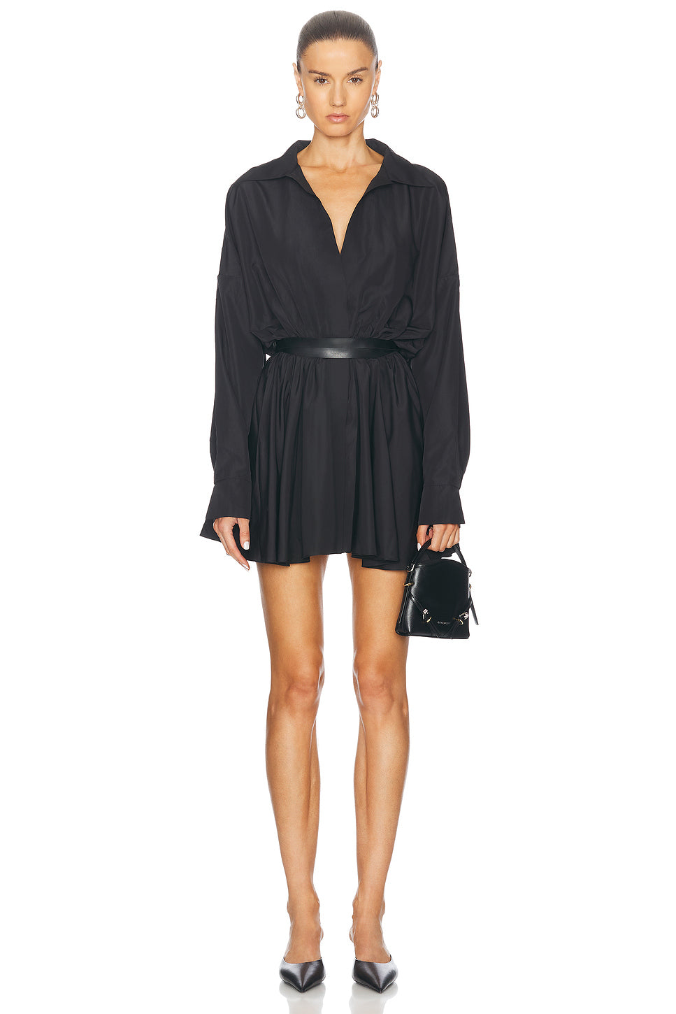 Super Oversized Boyfriend Shirt Flared Mini Dress