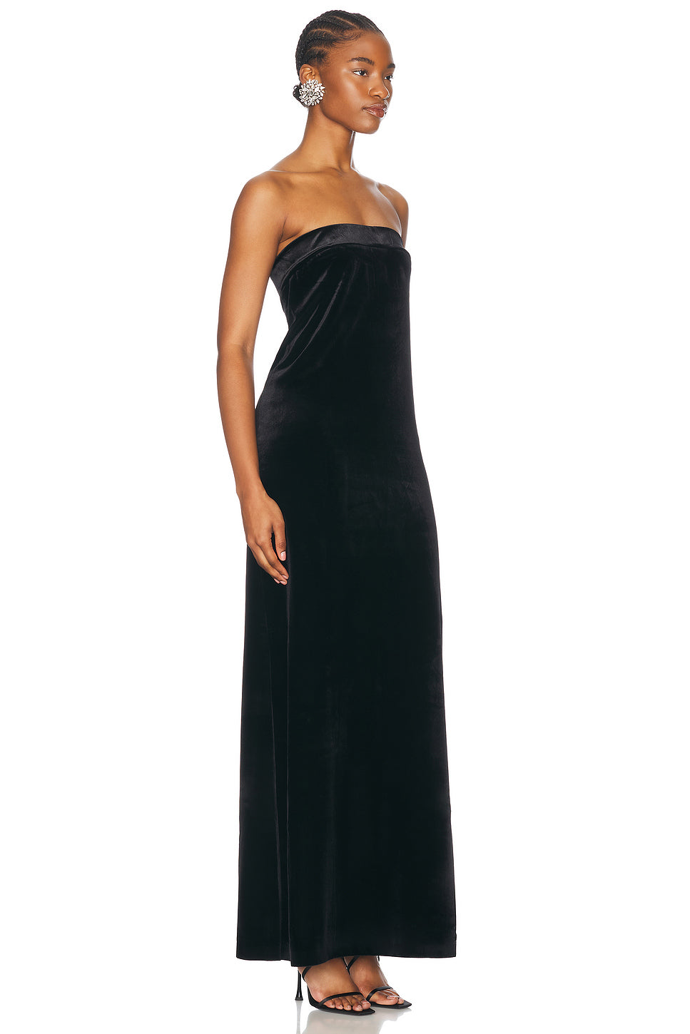 Strapless Tailored Side Slit Gown