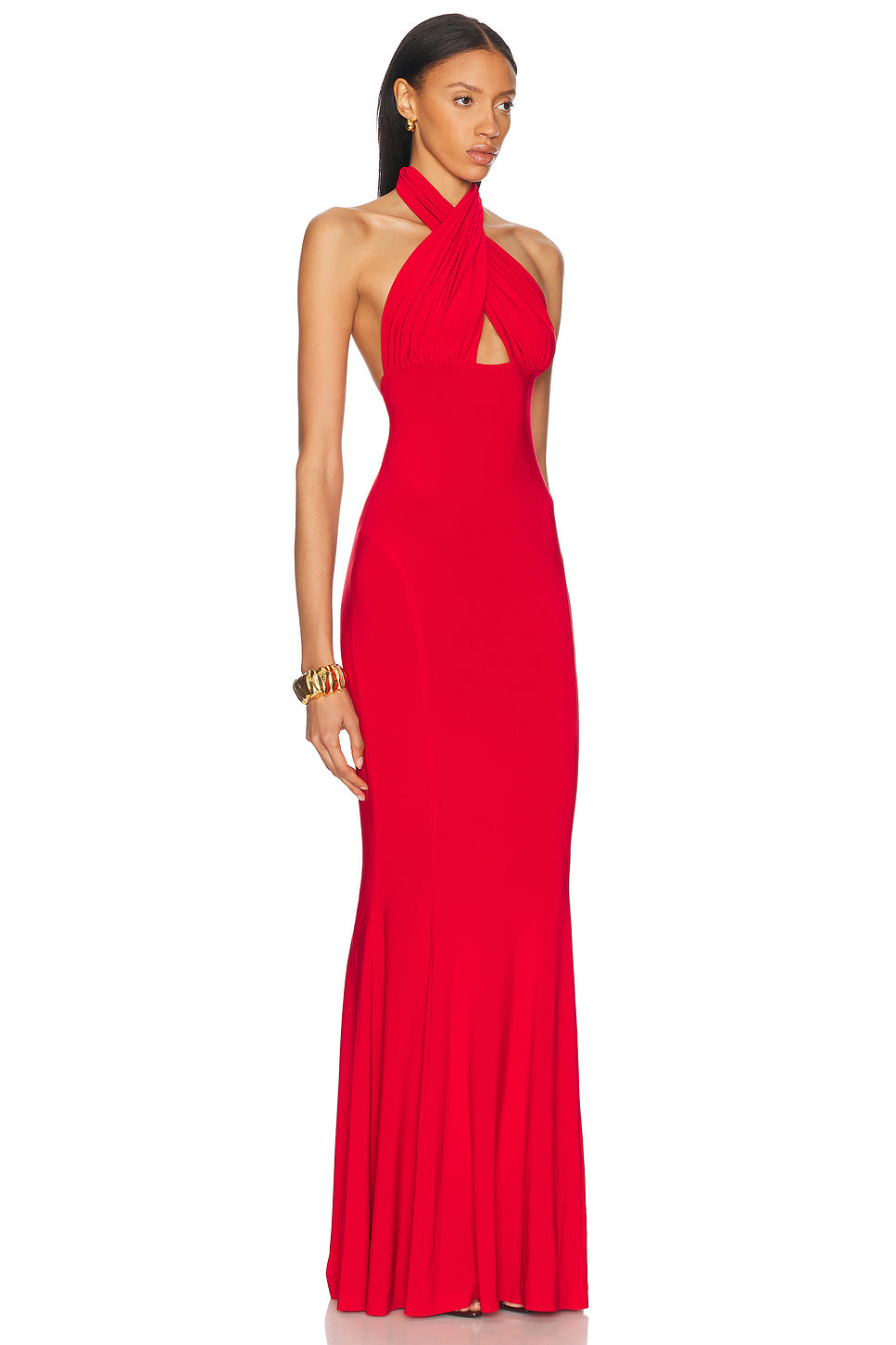 Cross Halter Fishtail Gown