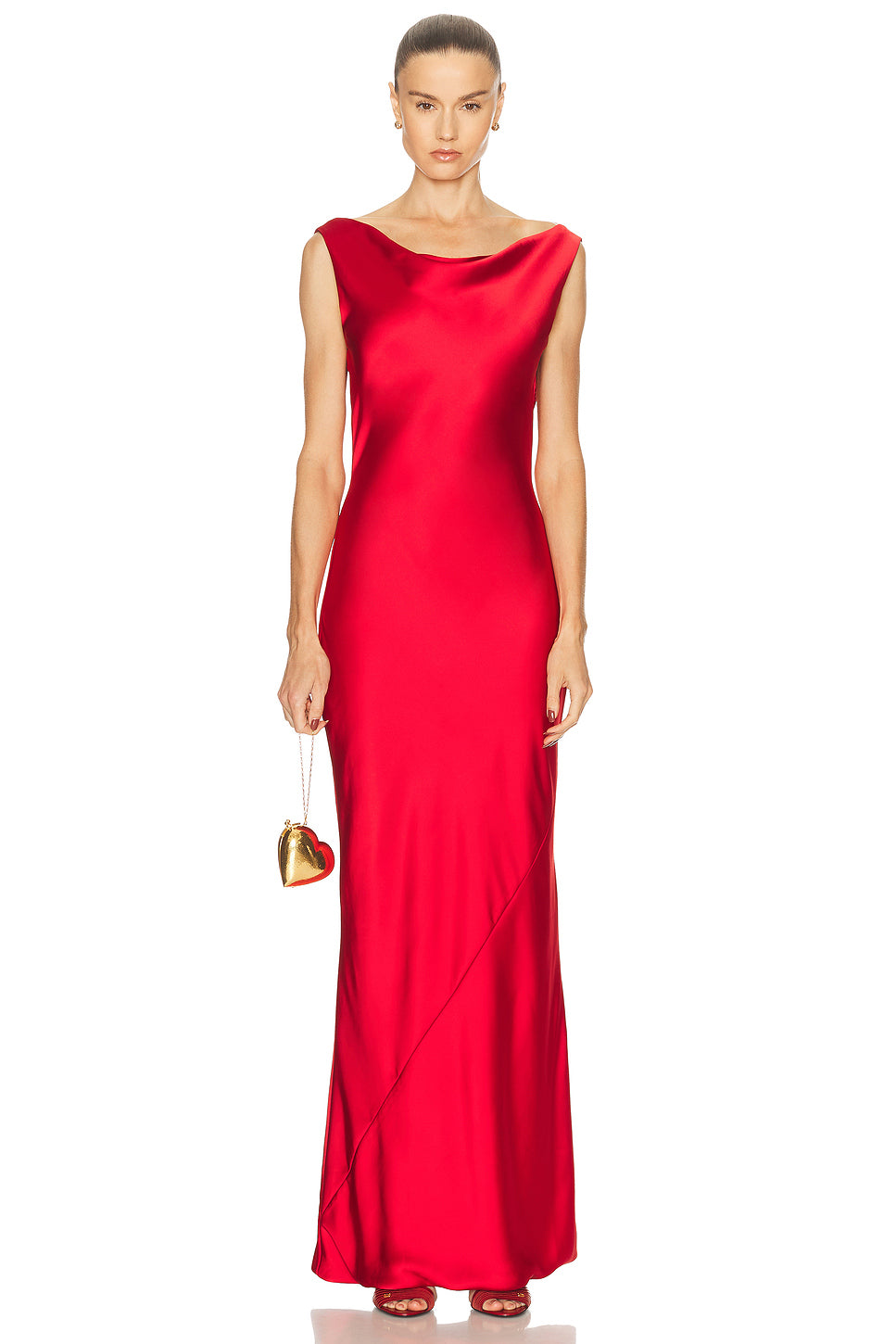 Sleeveless Low Back Drape Gown