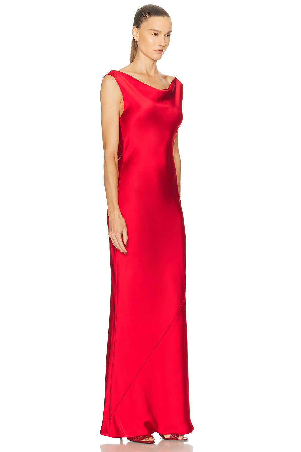 Sleeveless Low Back Drape Gown