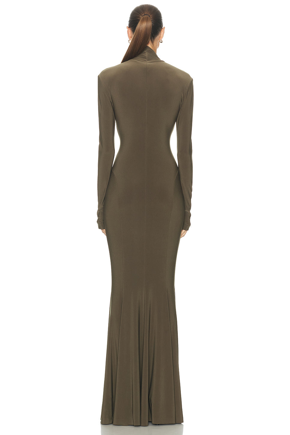 for FWRD Long Sleeve Turtleneck Fishtail Gown