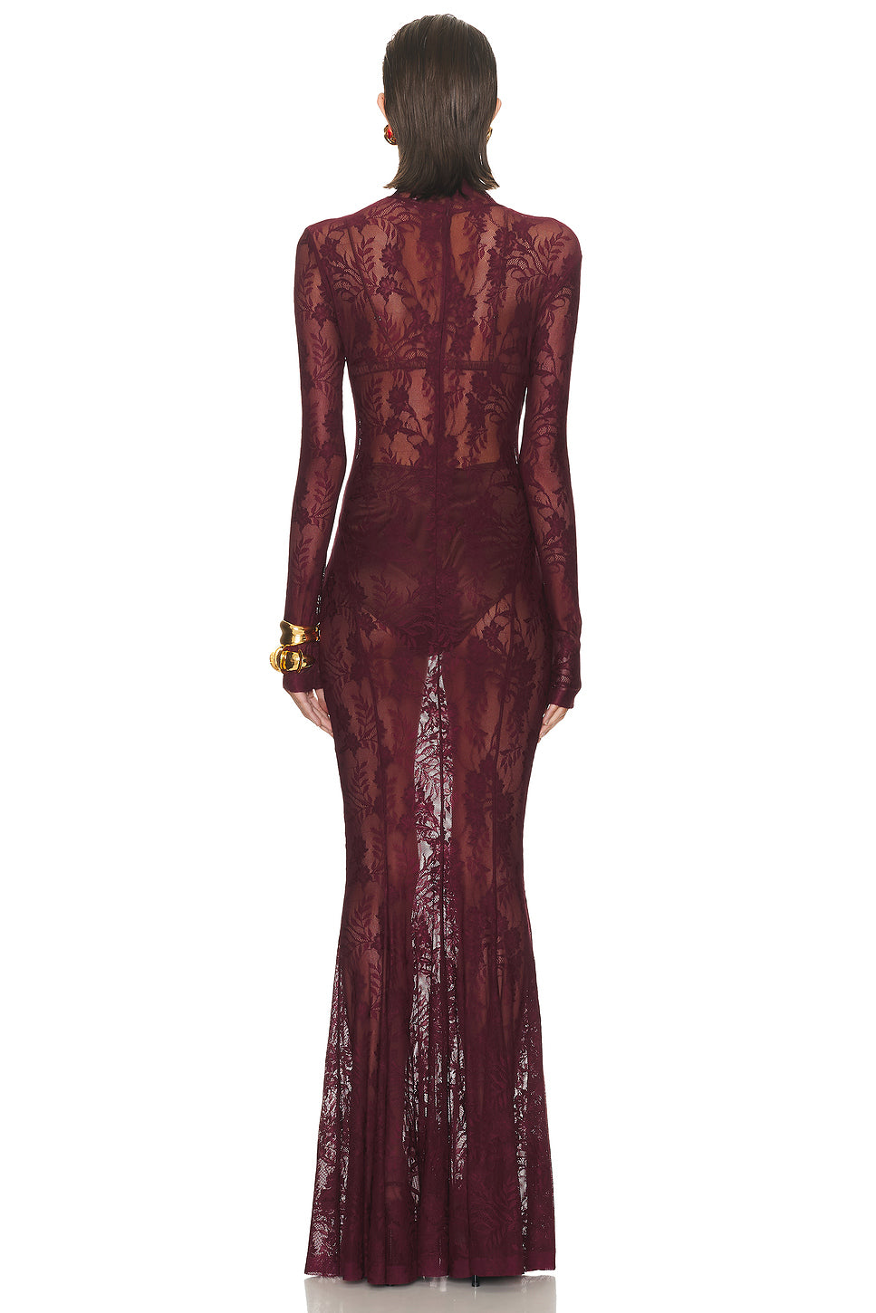 Long Sleeve Turtleneck Fishtail Gown