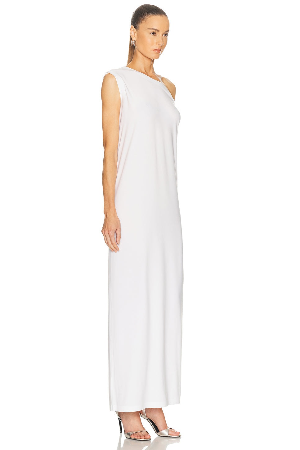 Drop Shoulder Side Slit Long Dress