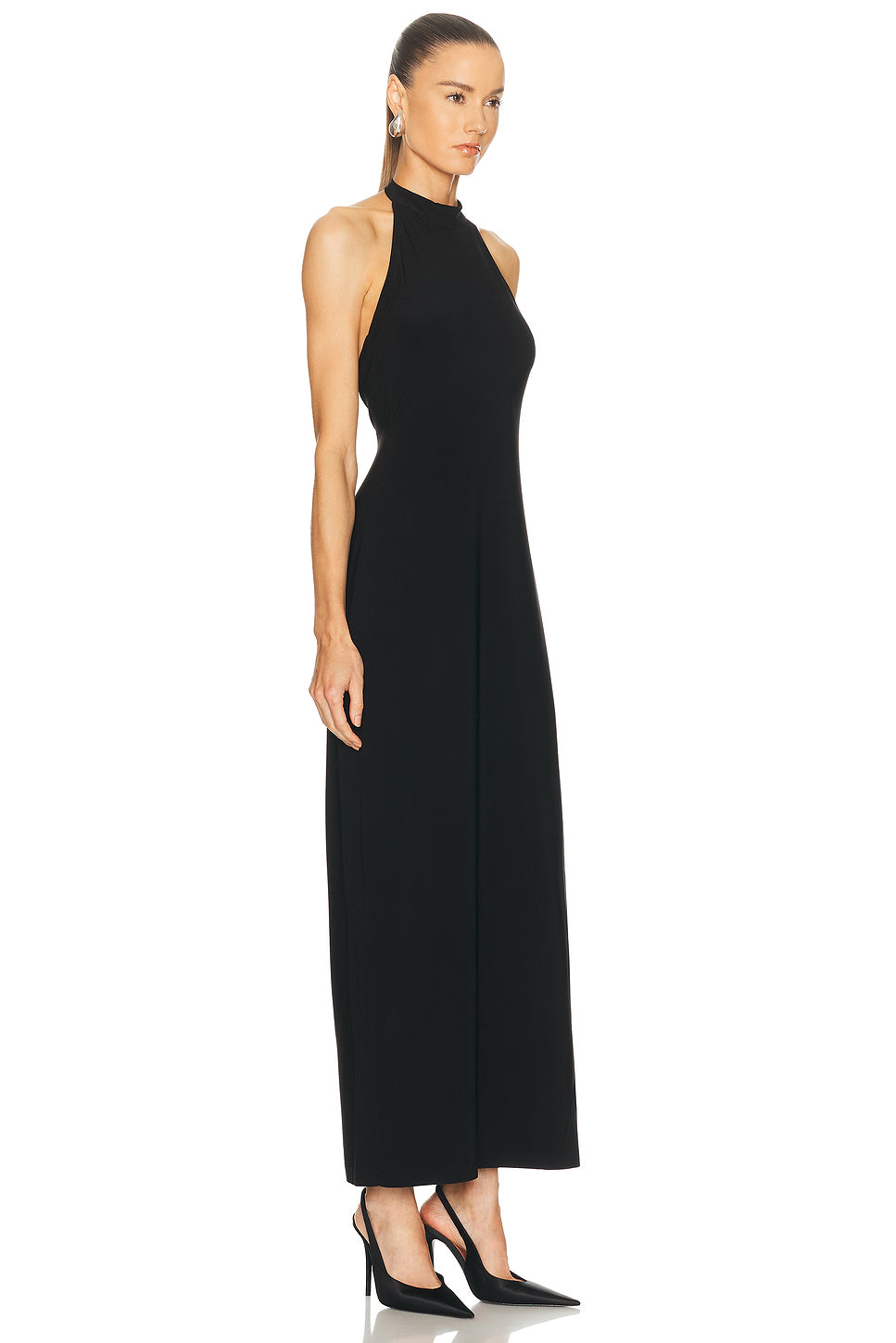 Halter Side Slit Long Dress