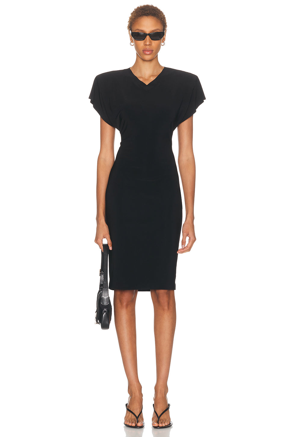 Cap Sleeve Shoulder Pad Dress