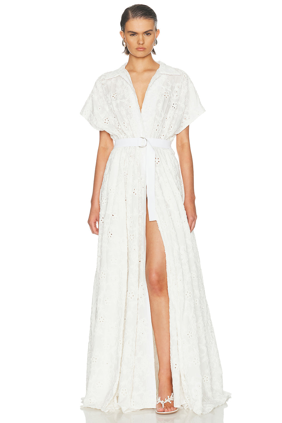 Super Oversized Sleeveless Boyfriend Shirt Flared Gown