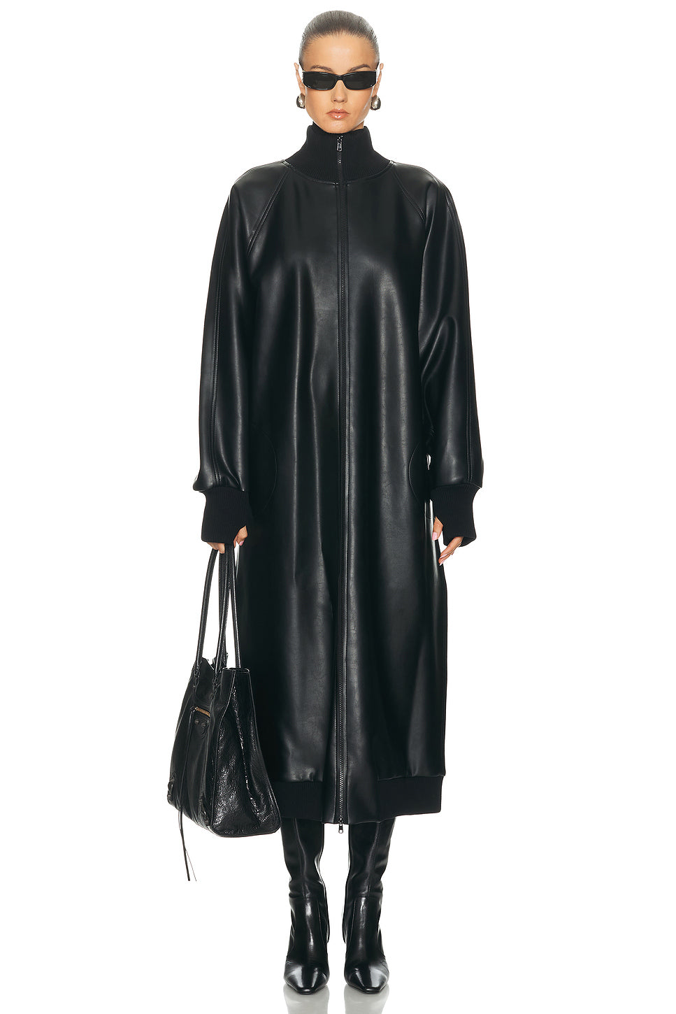 Oversized Turtleneck Bomber Jacket