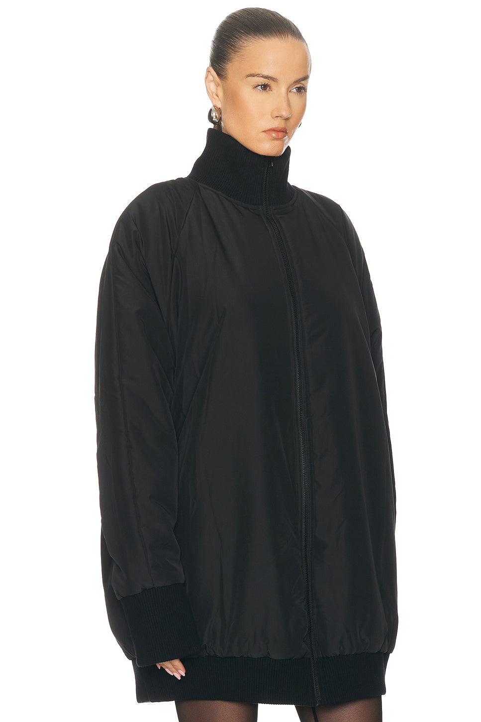 Oversized Turtleneck Bomber Jacket