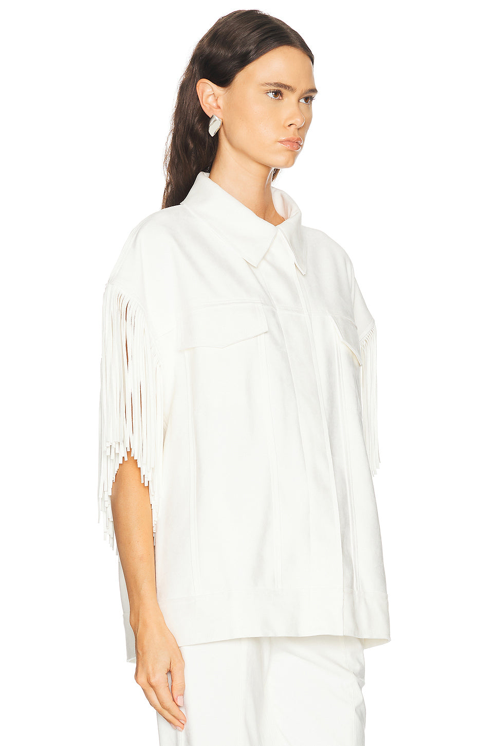 Sleeveless Oversized Fringe Jacket
