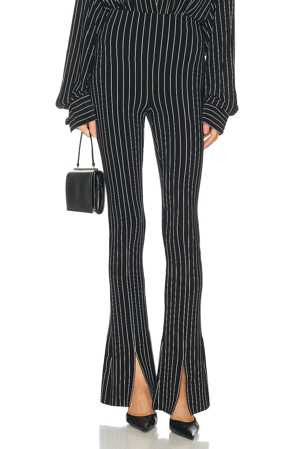 Spat Legging in Black & White Refined Pinstripe