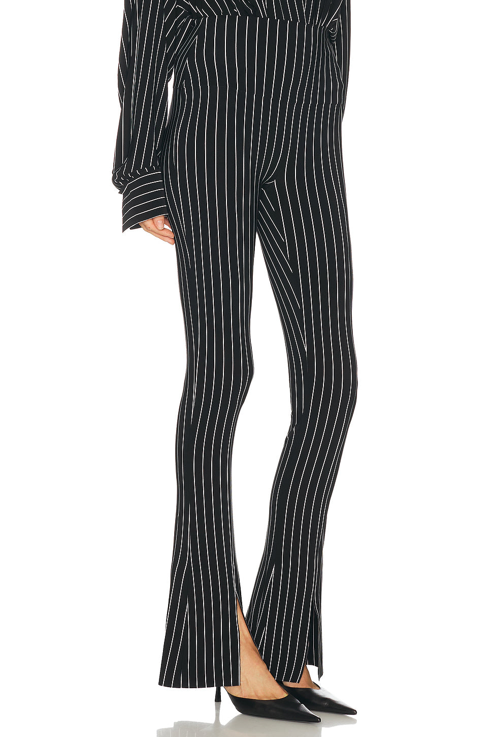 Spat Legging in Black & White Refined Pinstripe