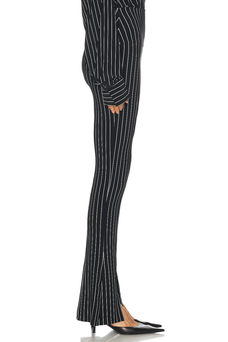 Spat Legging in Black & White Refined Pinstripe