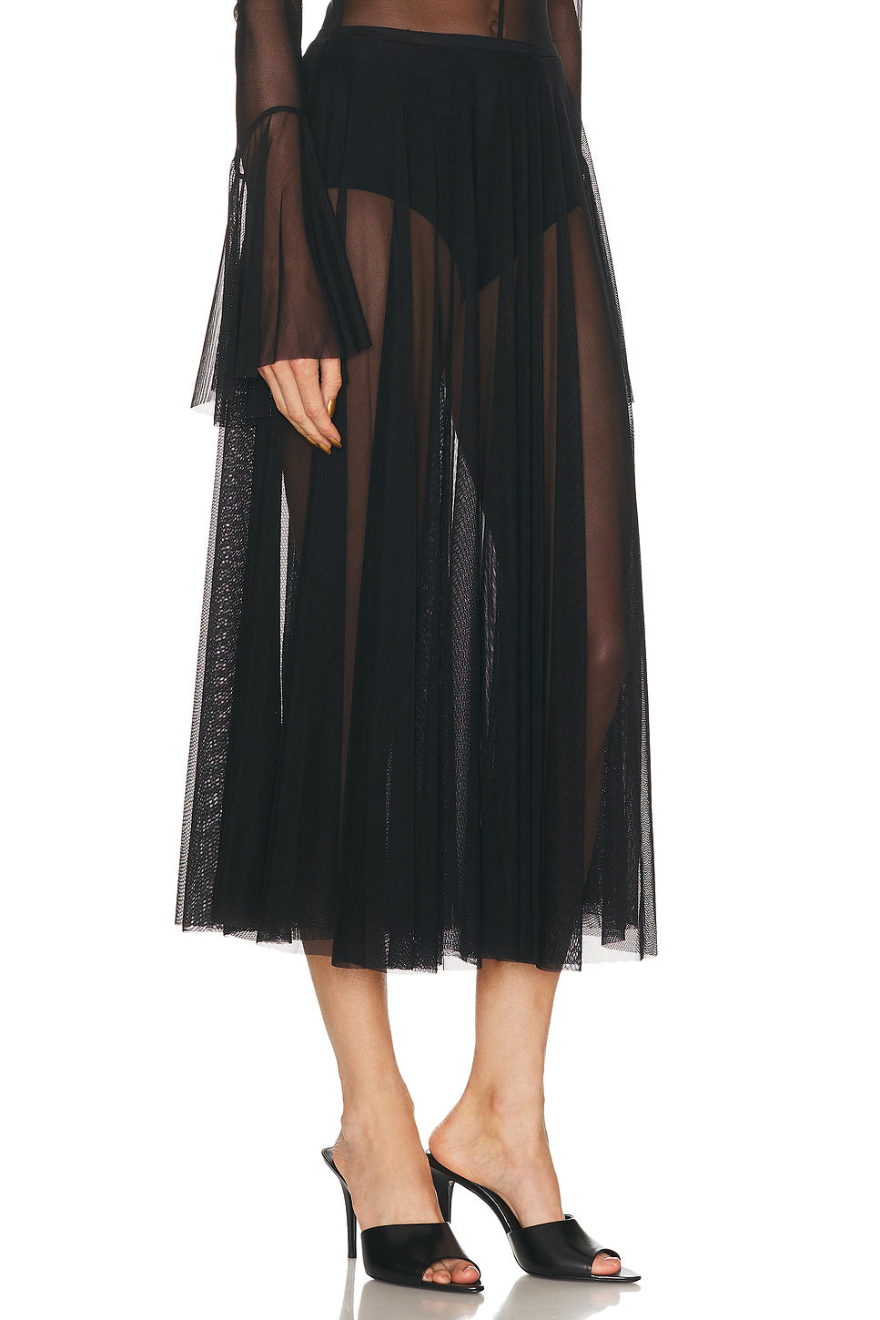 Flared Midcalf Skirt With Panty