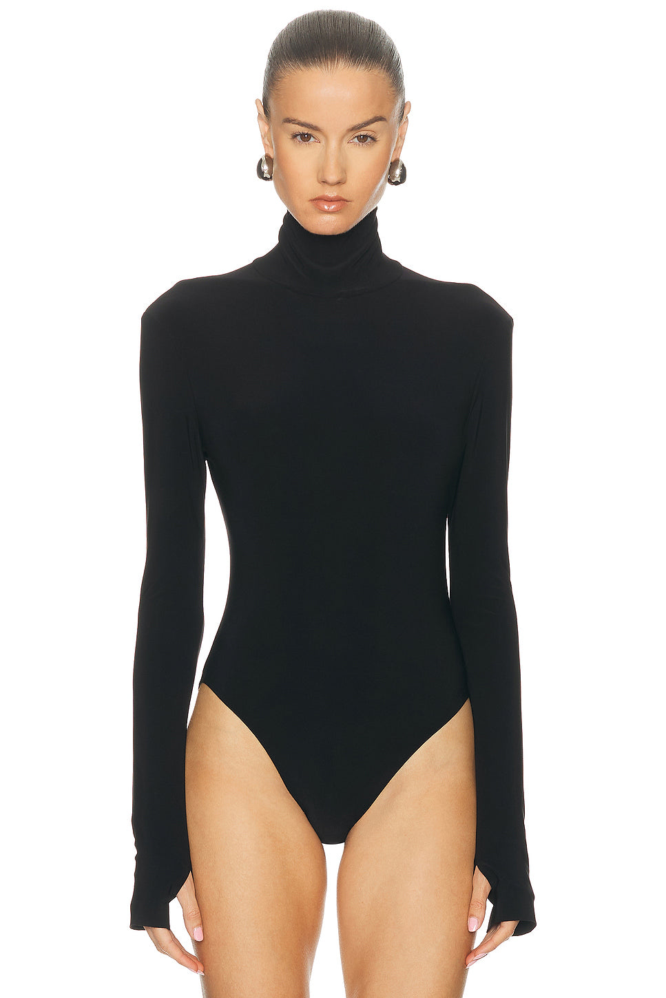 Long Sleeve Turtleneck Open Back Bodysuit