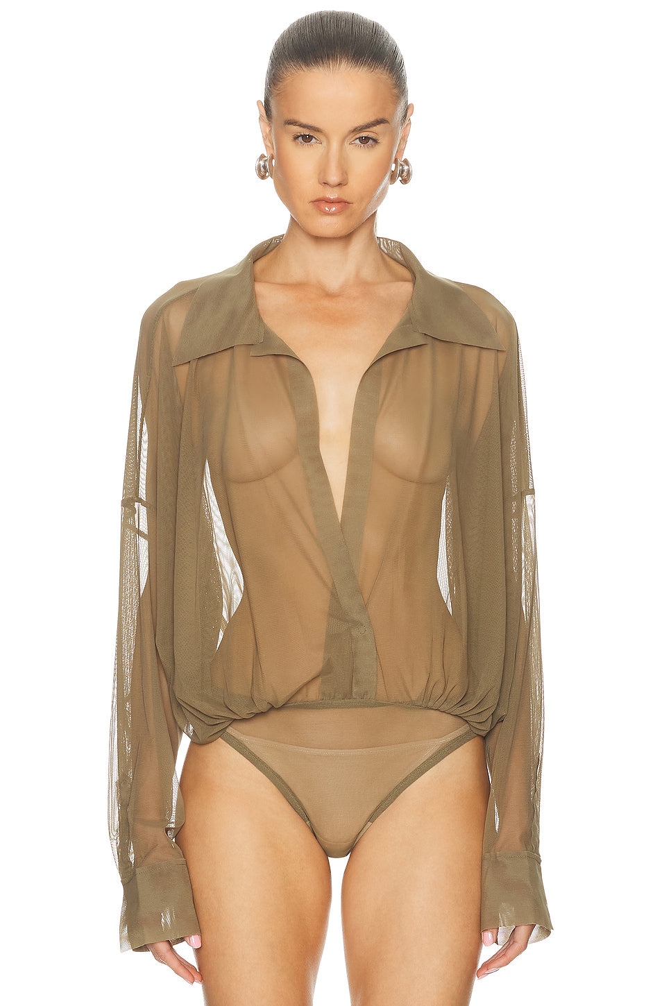 Super Oversized Boyfriend Shirt Bodysuit