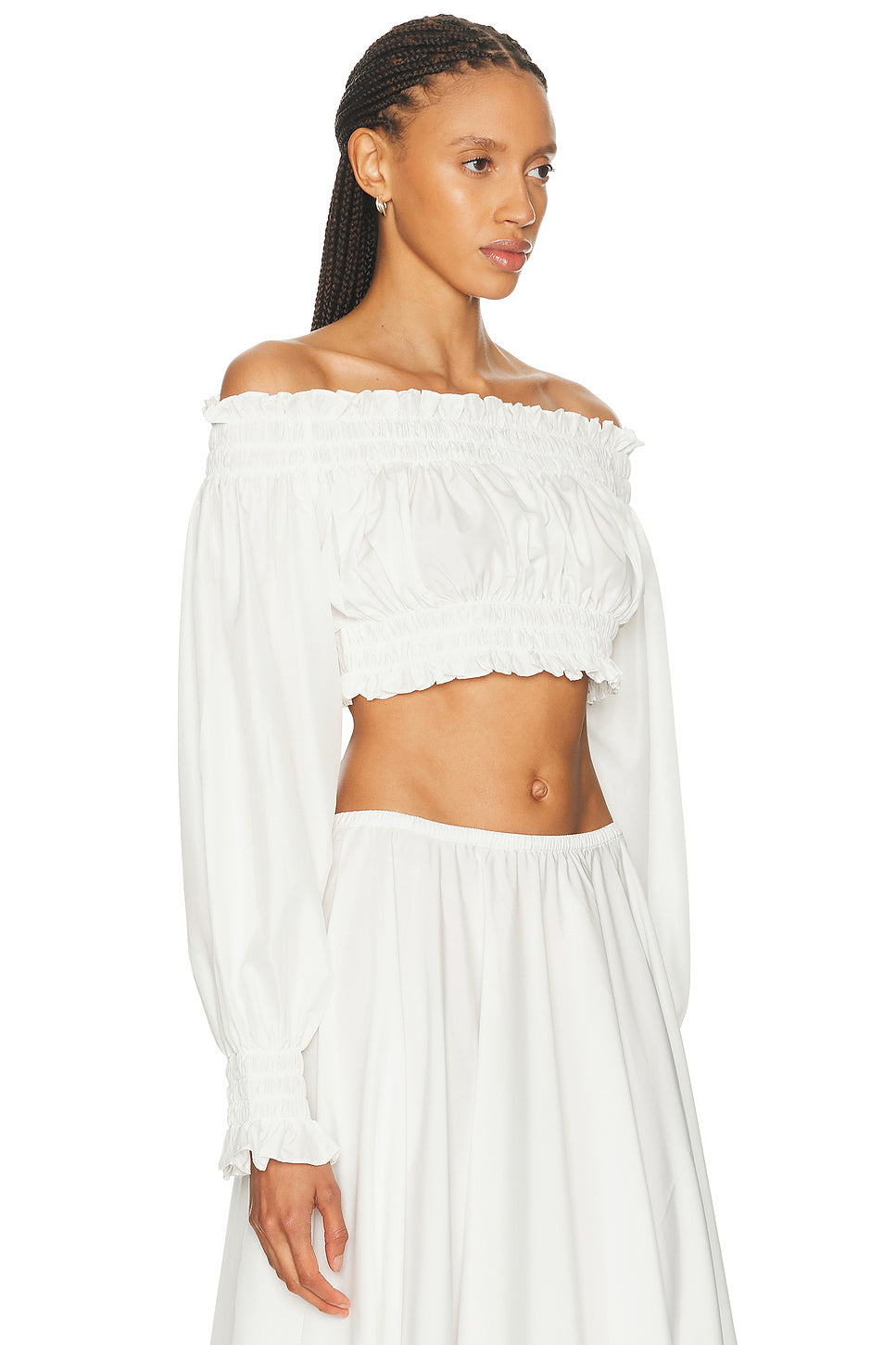 Long Sleeve Peasant Cropped Top