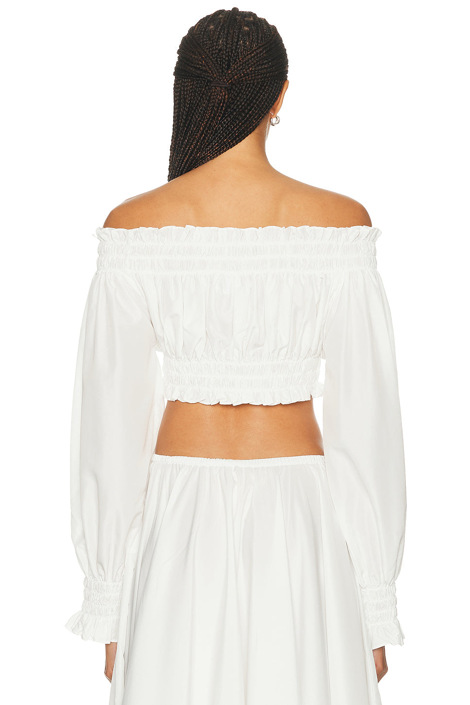 Long Sleeve Peasant Cropped Top