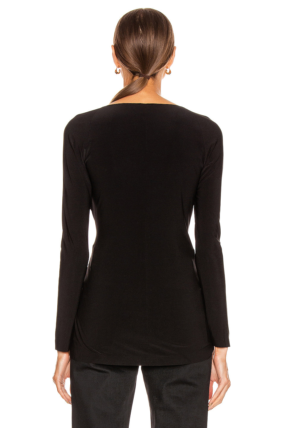 Long Sleeve Sweetheart Side Drape Top