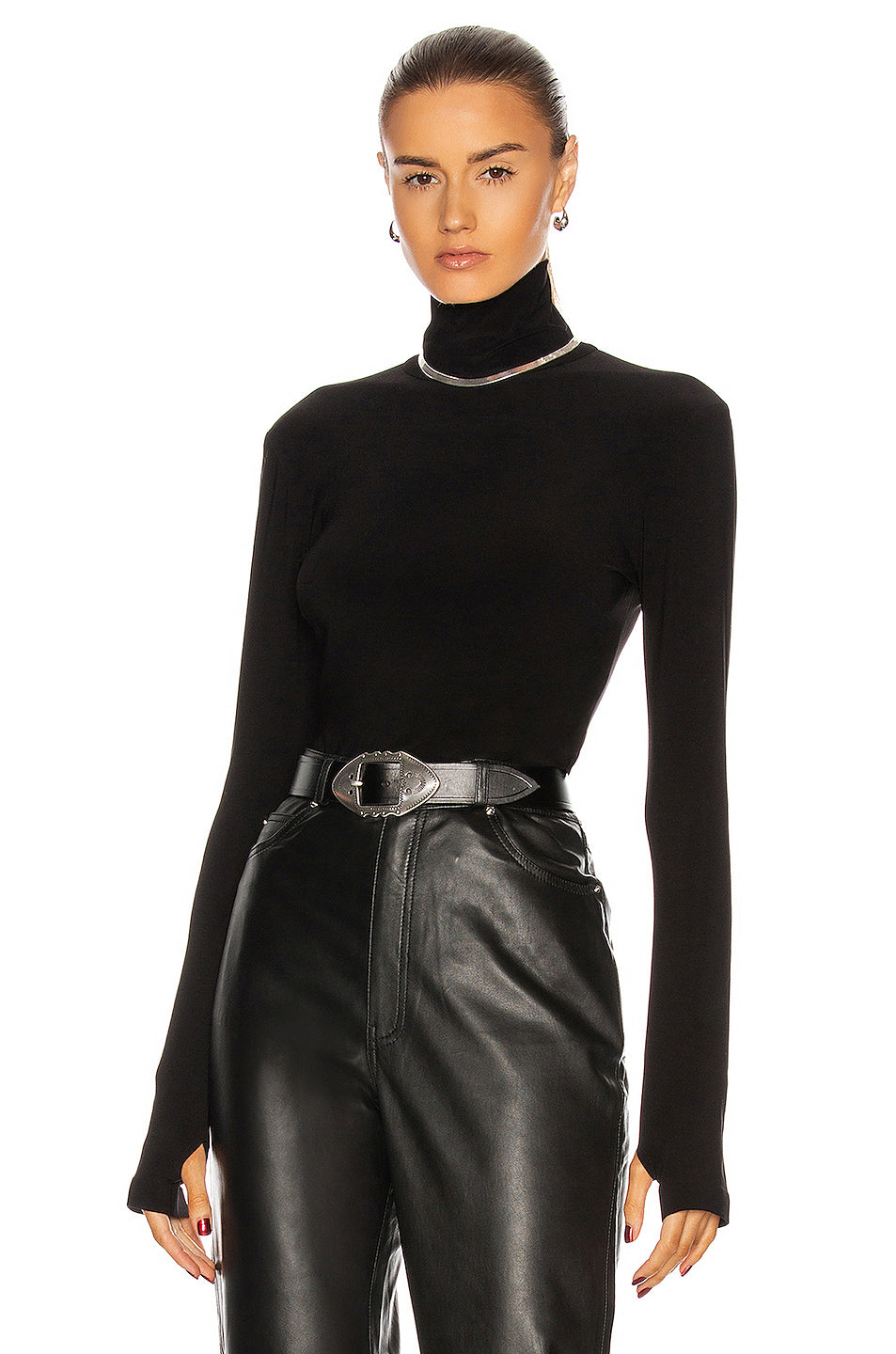 Slim Fit Long Sleeve Turtleneck Top