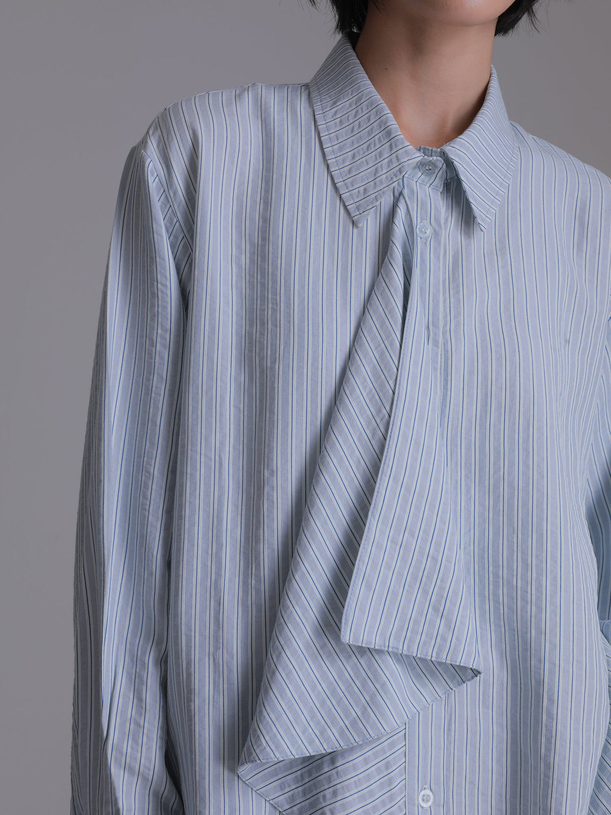 Nara Stripe Ribbon Shirt