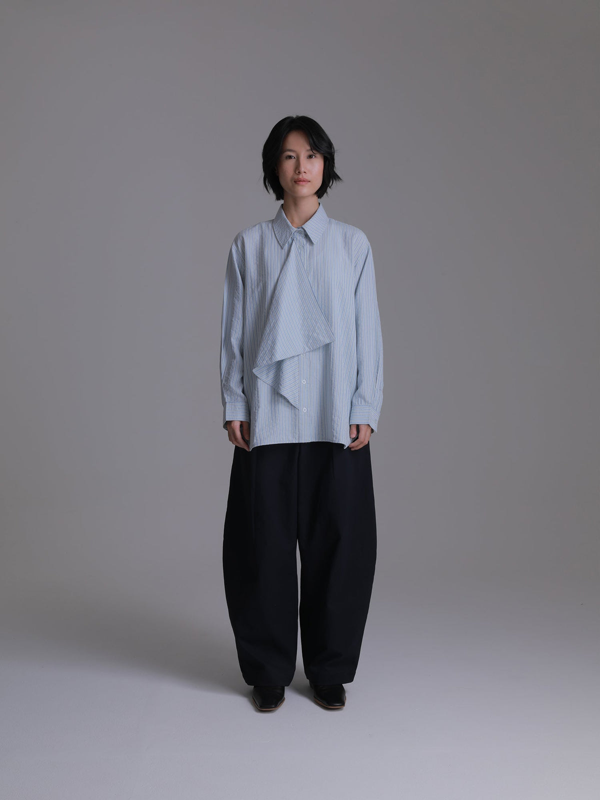 Nara Stripe Ribbon Shirt