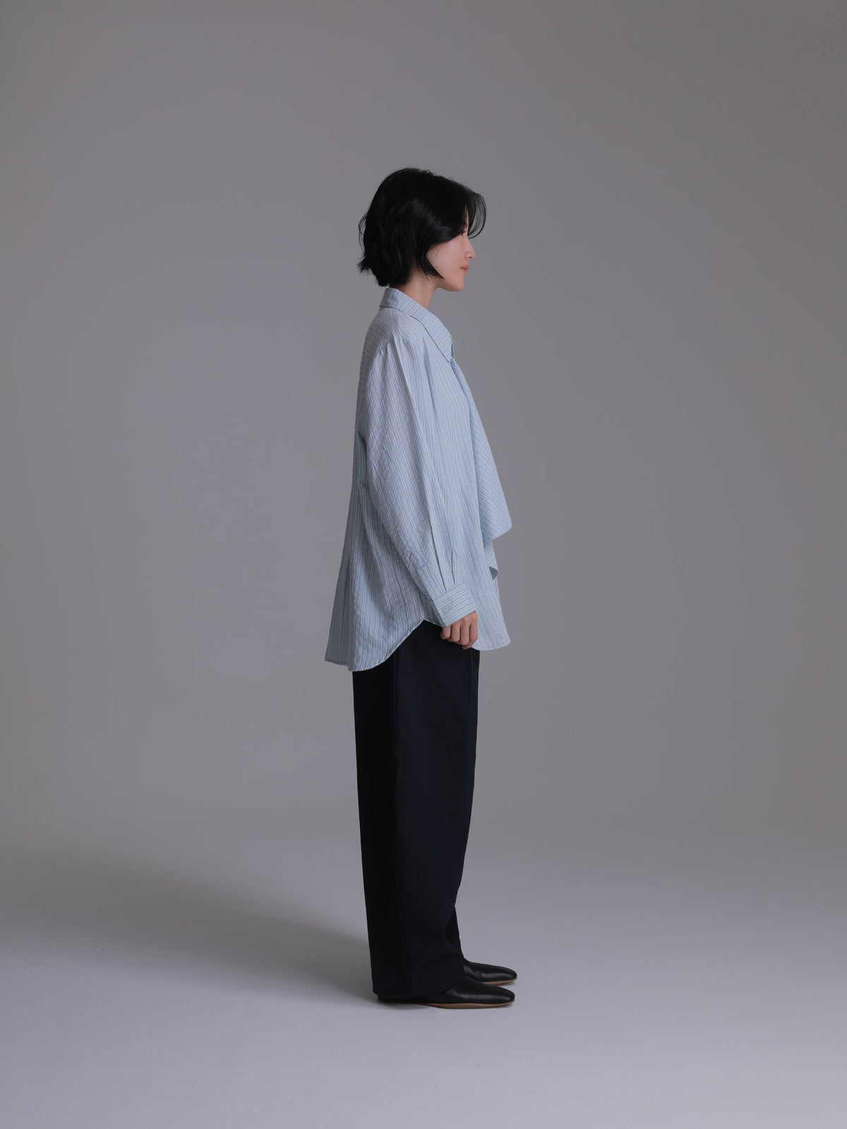Nara Stripe Ribbon Shirt