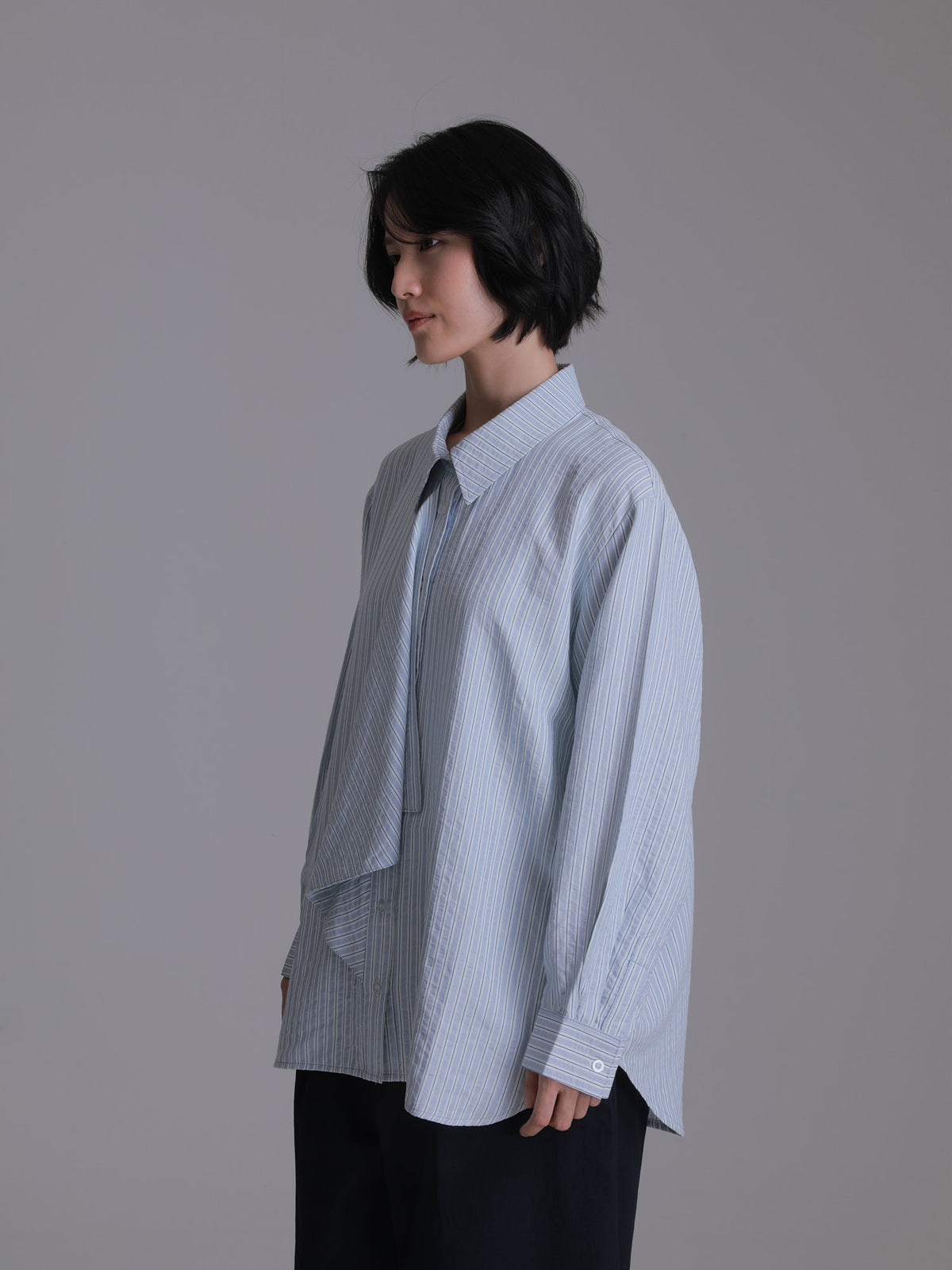 Nara Stripe Ribbon Shirt