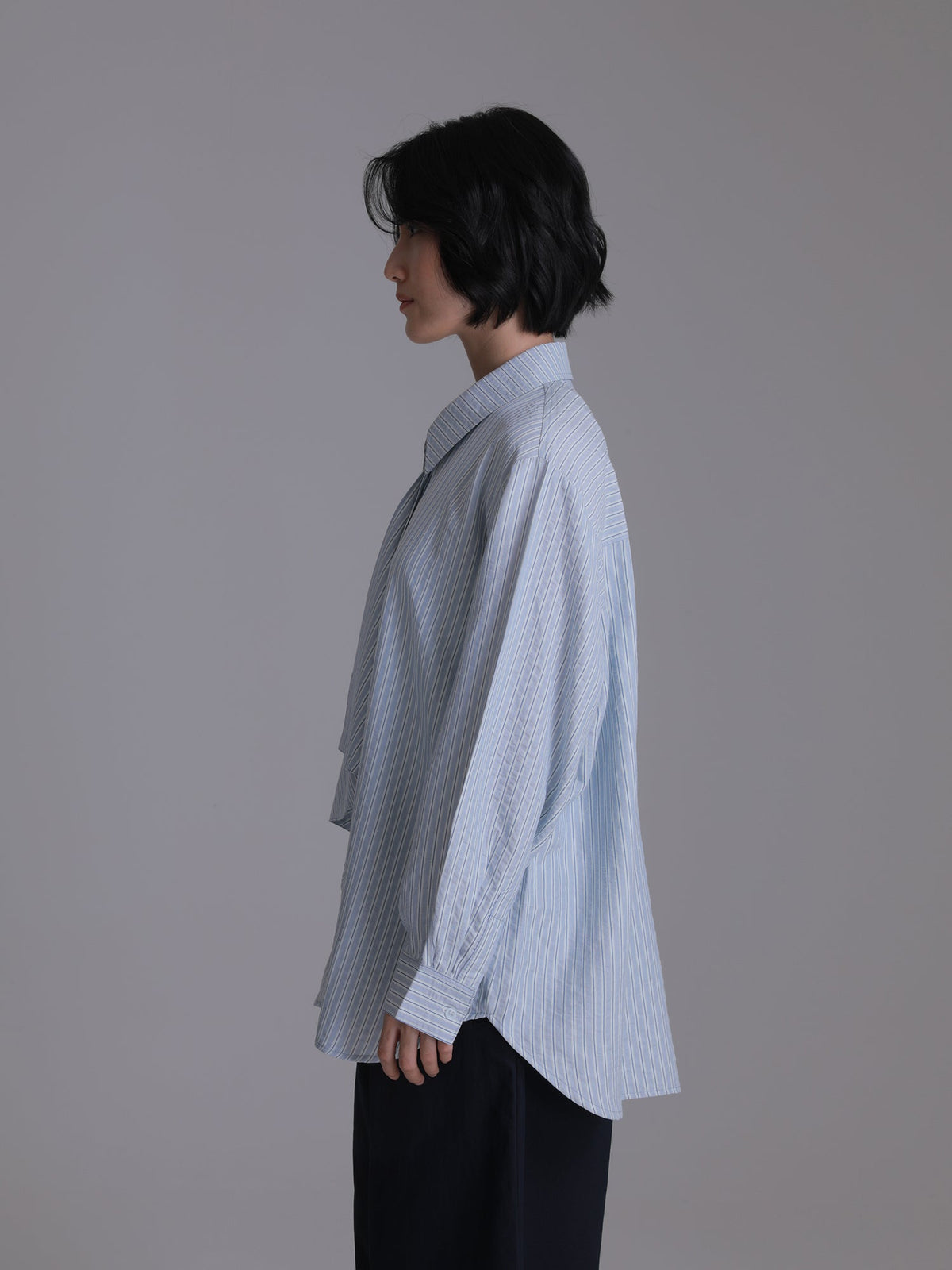Nara Stripe Ribbon Shirt