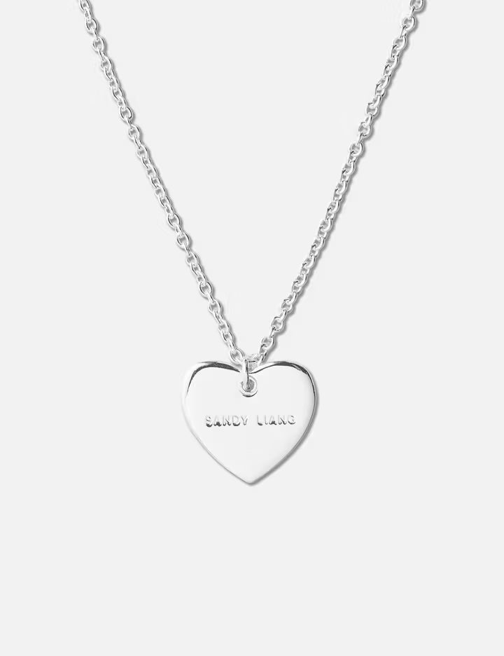 Sterling Silver Heart Tag Necklace