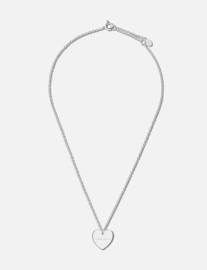 Sterling Silver Heart Tag Necklace