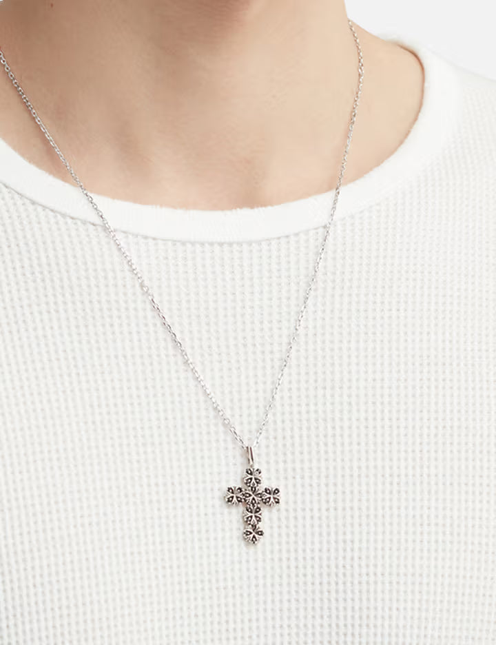 Maltese-cross Quadruplets Cross Pendant Necklace