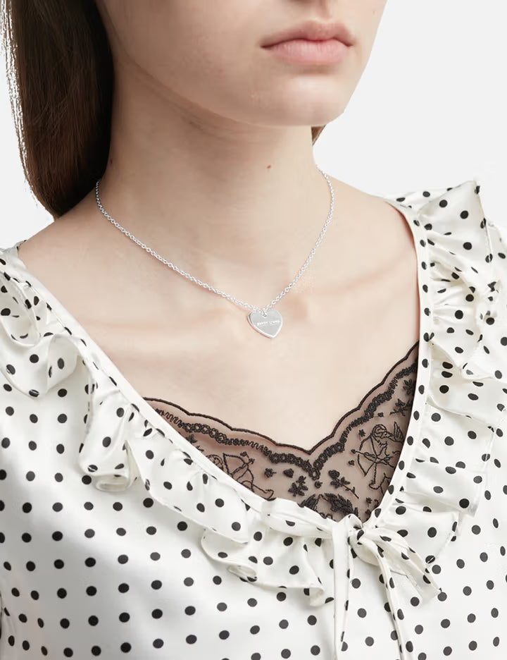 Sterling Silver Heart Tag Necklace