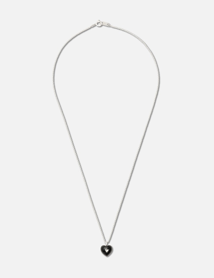 Very Vintage Black Onyx Heart Pendant Necklace