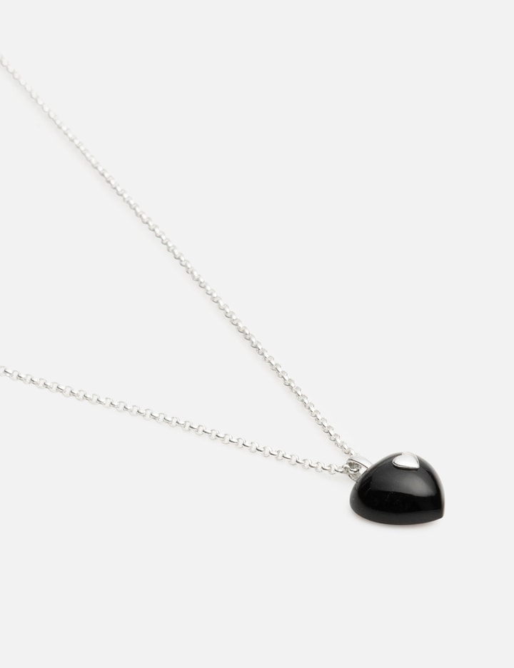 Very Vintage Black Onyx Heart Pendant Necklace