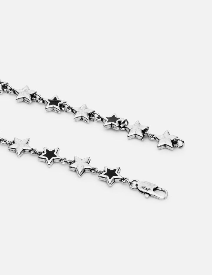 Black Enameled Stars Necklace
