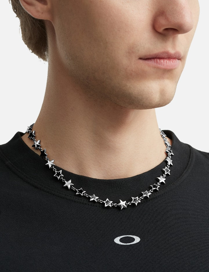 Black Enameled Stars Necklace
