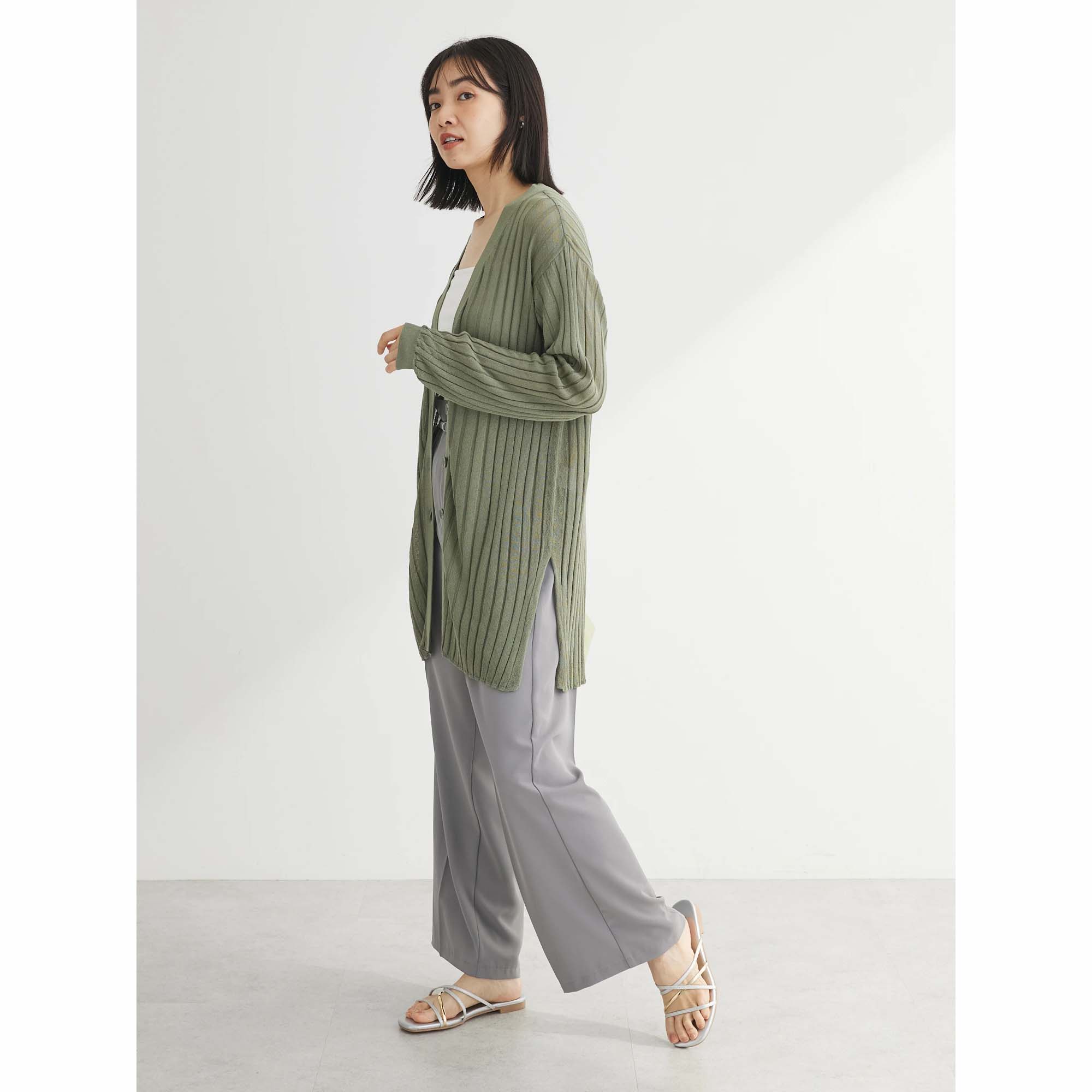 Niigata Knit Ribbed Mid-Length Cardigan