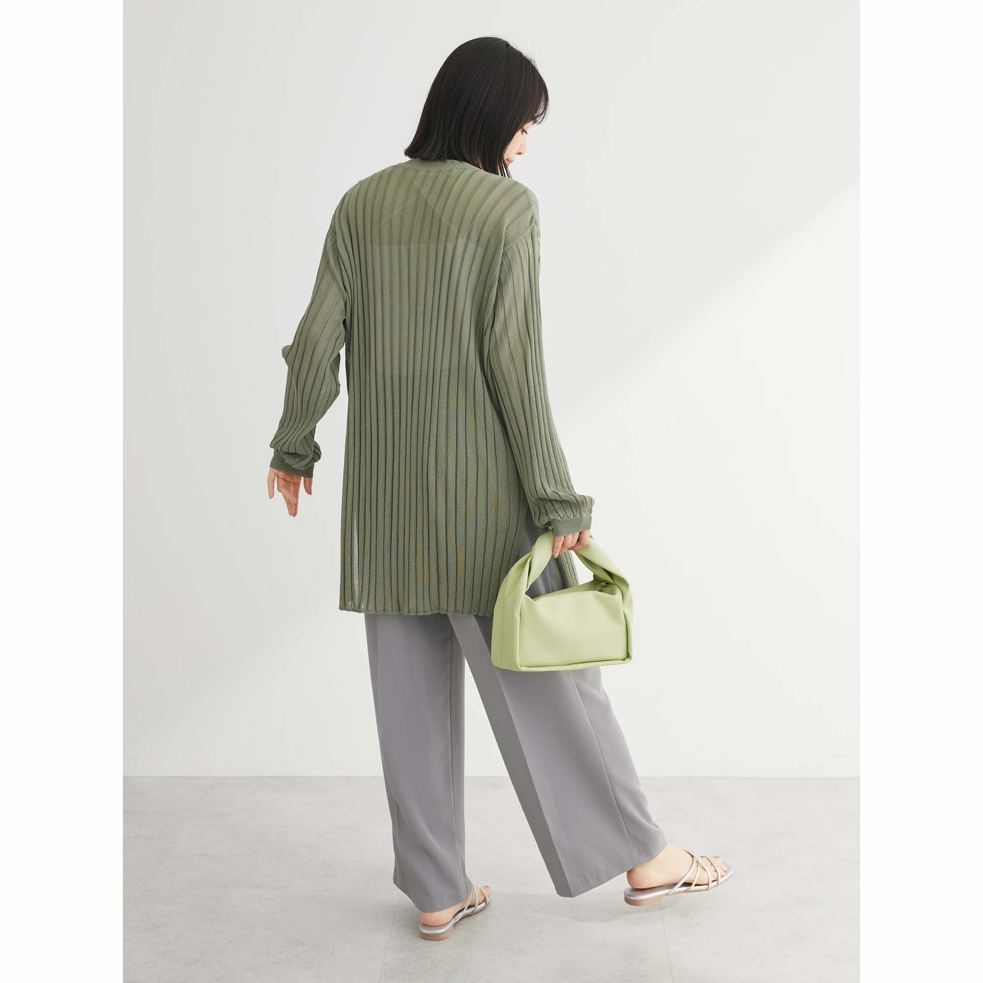 Niigata Knit Ribbed Mid-Length Cardigan