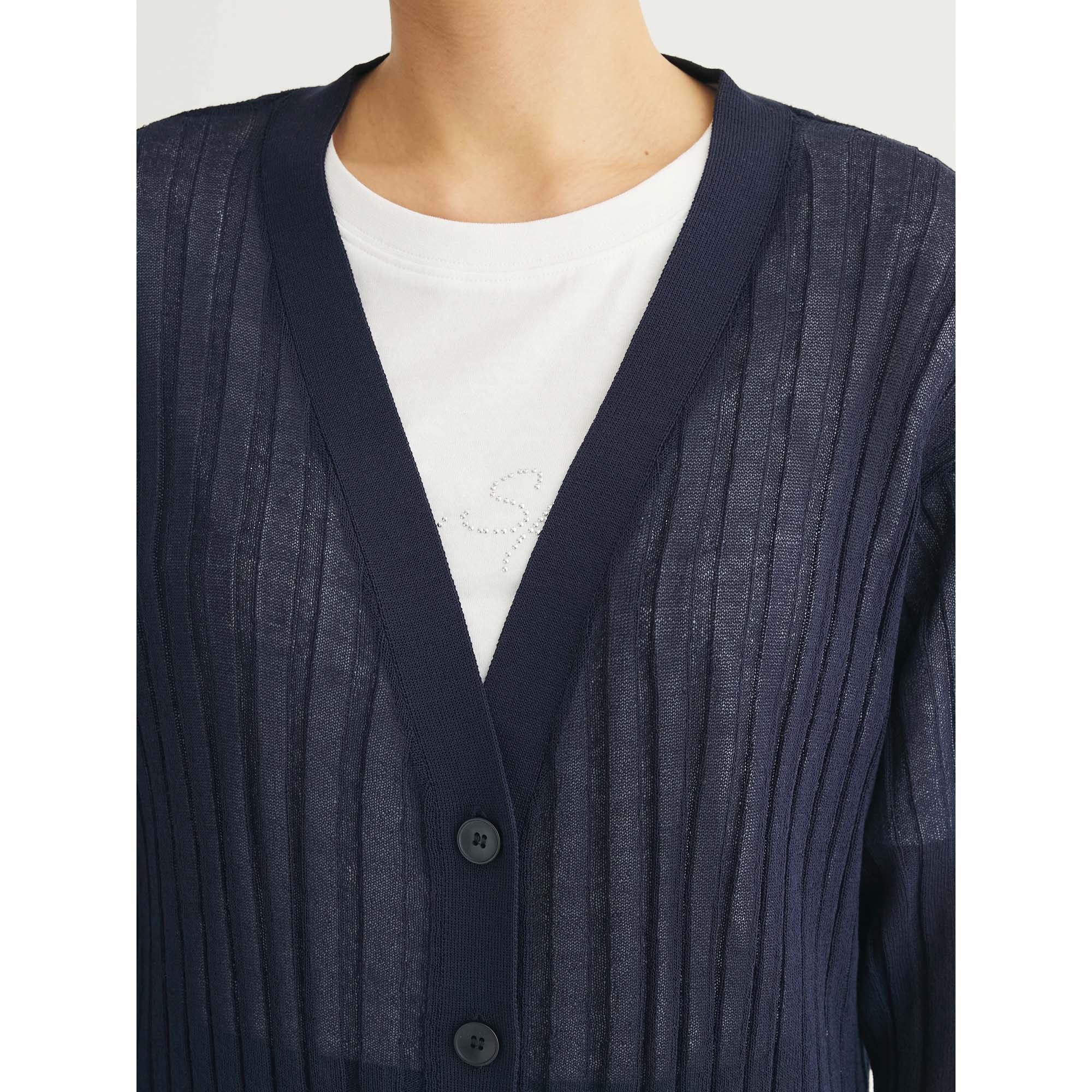 Niigata Knit Ribbed Mid-Length Cardigan