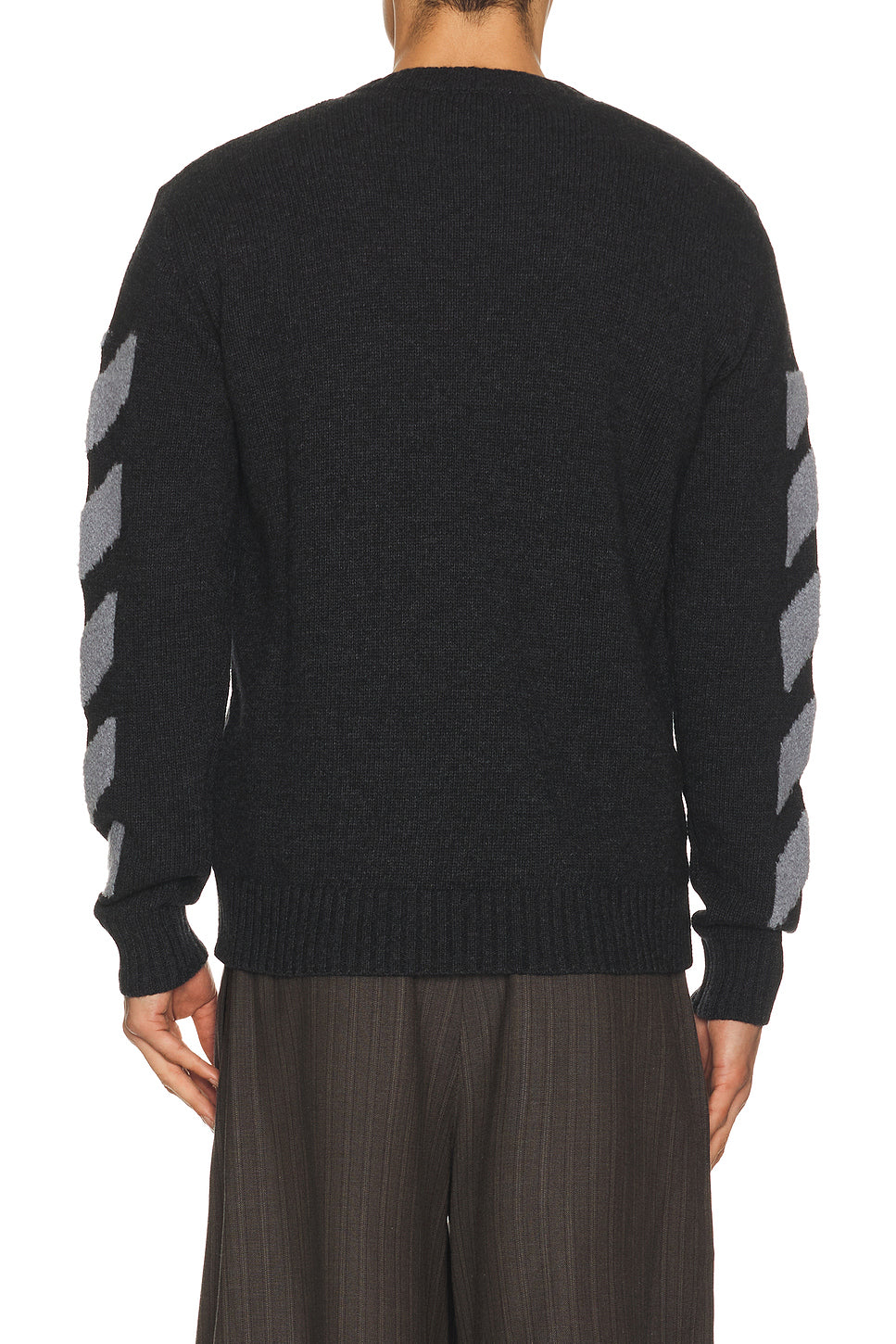 Diag Fuzzy Knit Crewneck Sweater