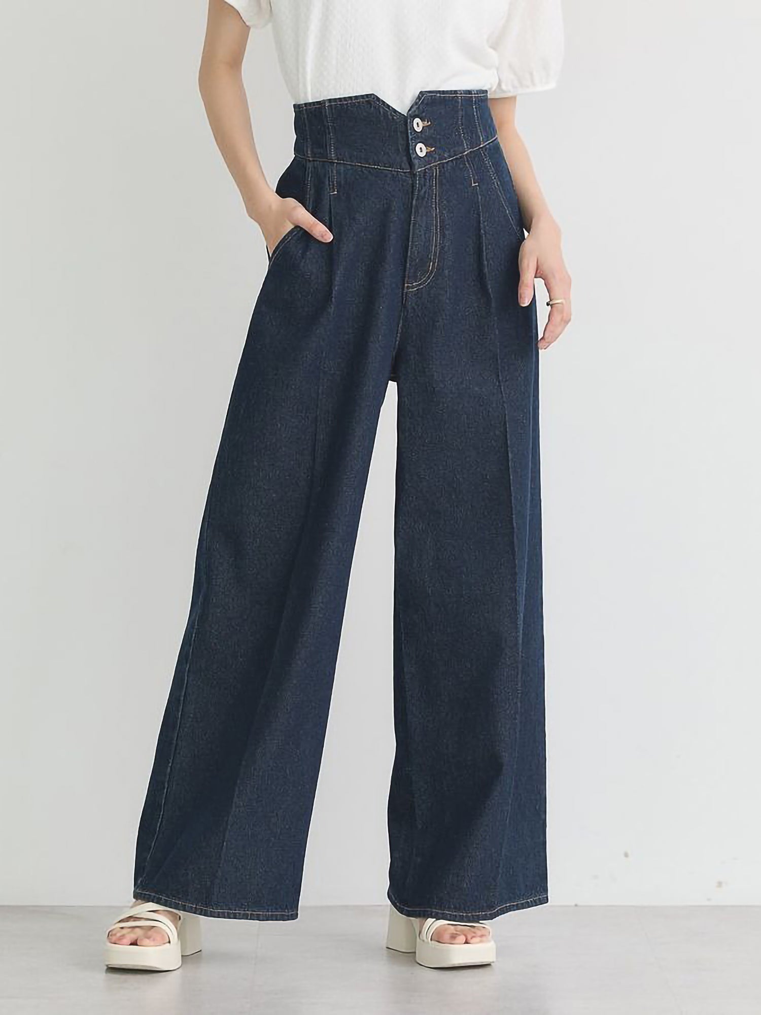 Orina High-Waisted Denim Pants