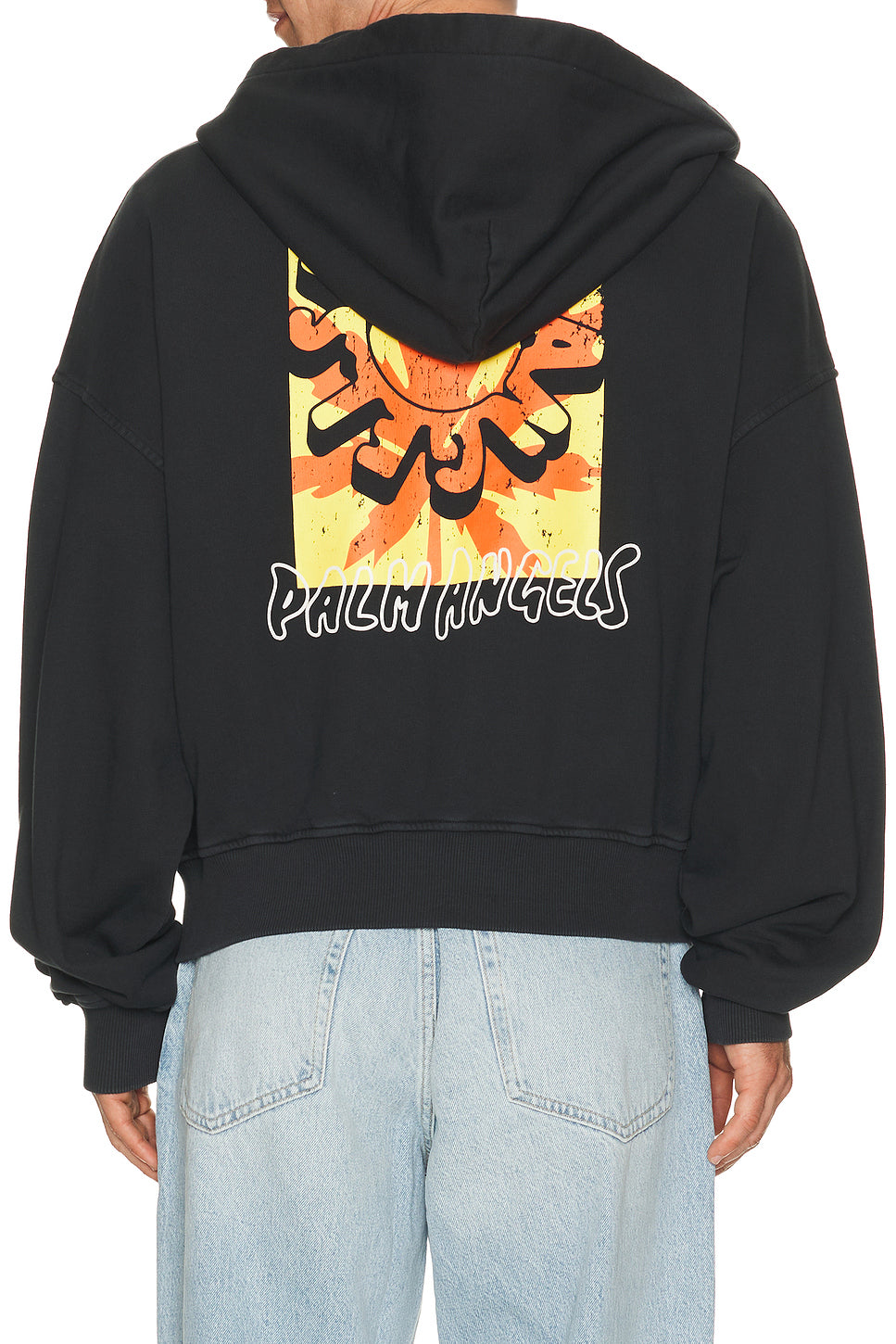 Palm Leaf Zipped Loose Hoodie